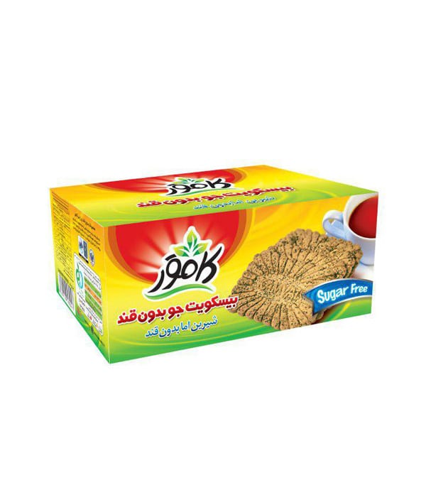 بیسکویت جو بدون قند با تزئین شوید و زیره کامور